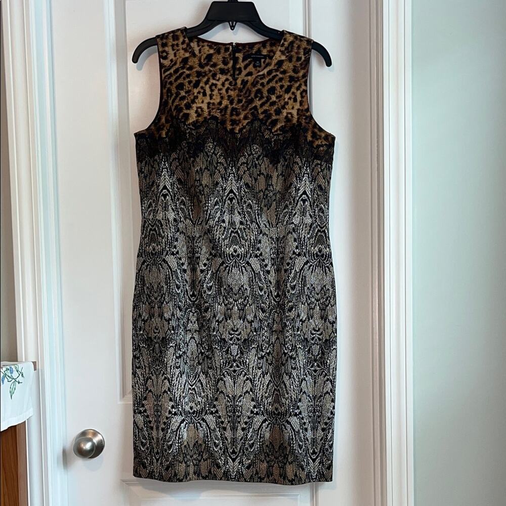 Ann Taylor Animal and Lace Print Sheath Dress